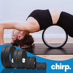 Chirp Wheel Foam Roller - Targeted Back & Neck Pain Relief, Muscle Massage, Trigger Point Therapy, High-Density Foam Tool for Physical Therapy, Stretching & Exercise, 500lbs Capacity, 4-Pack Black