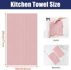 Homaxy Microfiber Waffle Weave Kitchen Towels, 16 x 28 Inch Ultra Absorbent and Solid Color Dish Towels, 6 Pack, Pink