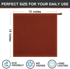 Kitinjoy 100% Cotton Kitchen Dish Cloths, 6 Pack Waffle Weave Dish Towels Ultra Soft Absorbent Quick Drying Dish Rags, 12 X 12 Inches, Rust
