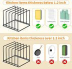 Cutting Board Organizer, Kitchen Cabinet Organizer, Divided Rack with 5 Slots for Baking Trays, Cutting Boards - Cookie sheet Organizer Inside Cabinet, Baking Sheets Holder (large)