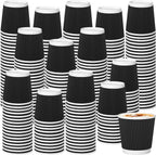 500 Pack Paper Espresso Coffee Cups, 4 oz Disposable Coffee Cups,Corrugated Insulated Ripple Wall, Paper Ripple Cup for Coffee, Hot Chocolate and Hot Tea Drinks -Black