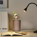 Ceramic Spoon Holder for Coffee Bar, Upright Tea Spoon Holder Cup, Coffee Stirrers Straws Stir Stick Holder, Glossy Silk Stripe