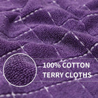 Homaxy 100% Cotton Terry Kitchen Towels(Purple, 13 x 28 inches), Checkered Designed, Soft and Super Absorbent Dish Towels, 6 Pack