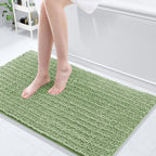 Arotive Luxury Chenille Bathroom Rug Mat, Extra Soft Thick Absorbent Shaggy Bath Rugs, Non-Slip Machine Wash Dry, Plush Bath Mats for Bathroom, Shower and Tub, 44x24, Sage Green
