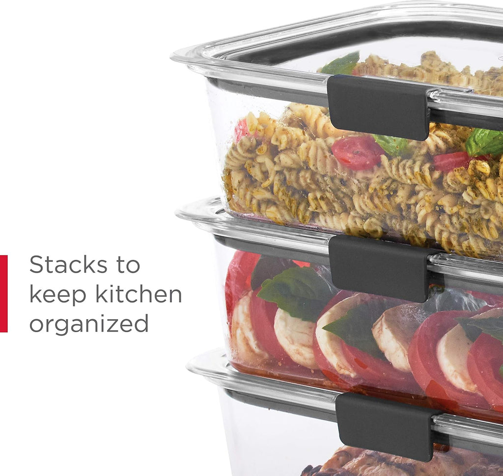 Rubbermaid Brilliance Food Storage Containers, 14 Piece Plastic Containers with Lids, BPA-Free, Leak Proof, Clear