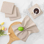 Homaxy Microfiber Waffle Weave Kitchen Dish Cloths, 12 x 12 Inch Ultra Absorbent and Solid Color Dish Towels for Kitchen Fast Drying Dishcloth for Washing Dishes, 12 Pack, Beige