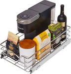 HOLDN’ STORAGE Heavy-Duty Premium Collection Pull Out Cabinet Organizer, Cabinet Drawer Slide Outs, Lifetime Limited Warranty - Basket Size 11" W x 21" D x 5" H, Anti-Rust Chrome Finish