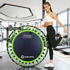 DARCHEN 400LBS Rebounder Trampoline for Adults, Indoor Mini Trampoline Silent Fitness Trampoline Small Bungee Rebounder Jumping Cardio Trainer Workout Exercise Workout with Handrail Bar [40 Inch]