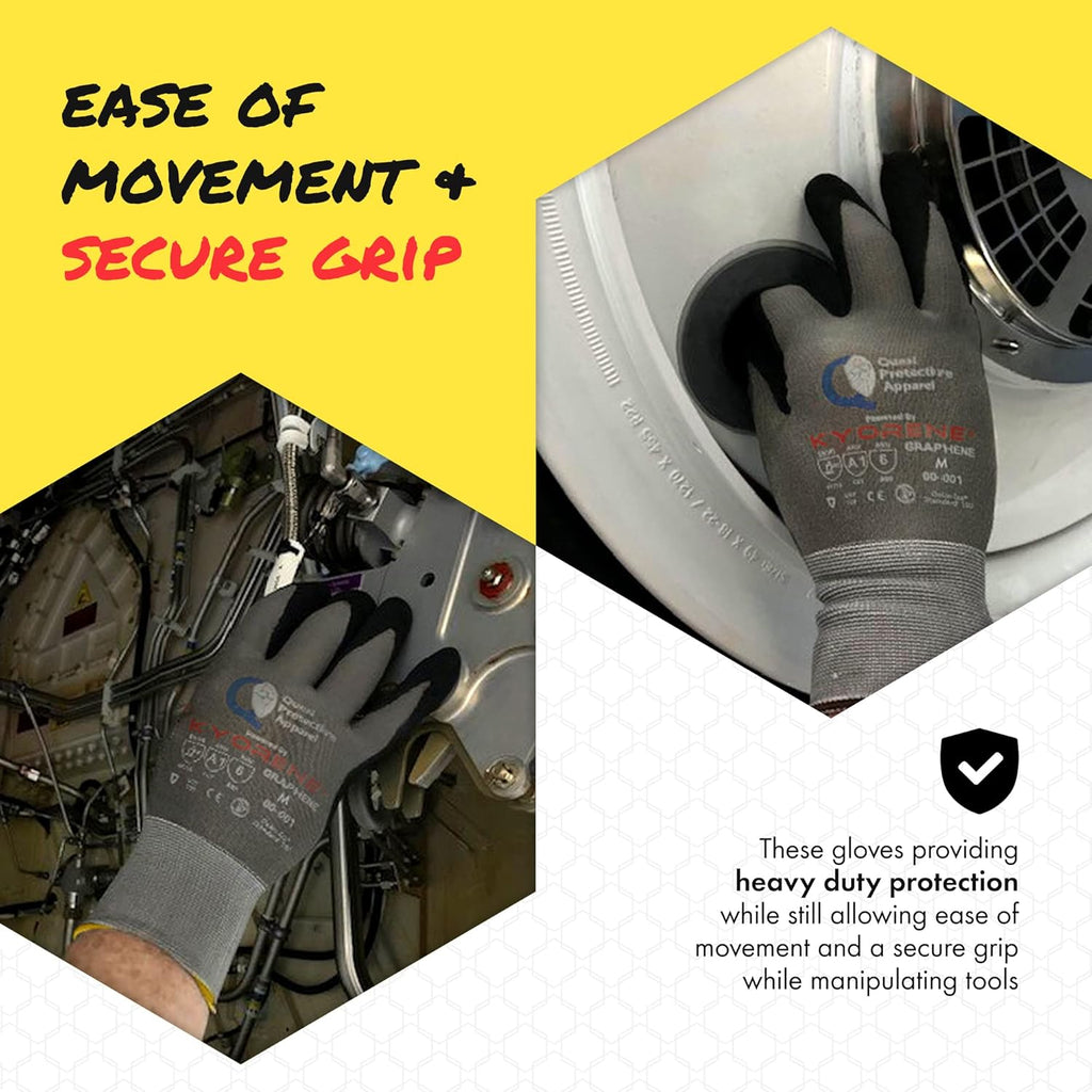 Quest Protective Apparel Cut Resistant Gloves - Puncture Resistant Cutting Gloves Work - Constructed with Graphene Technology