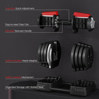 Yaheetech Adjustable Dumbbell Set Free Weight Dumbbells 40lbs/52.5lbs/90lbs Fast Adjust Dumbbells Dumbbell Weight Set, with Tray for Men/Women Strength Training Equipment
