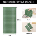 Homaxy 100% Cotton Terry Kitchen Towels(Grass Green, 13 x 28 inches), Checkered Designed, Soft and Super Absorbent Dish Towels, 12 Pack