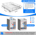 WelFurGeer Soft Close Slide Out Cabinet Shelf, 20" W x 22" D Pull Out Drawers for Kitchen Cabinets, Kitchen Shelf Organizer, Cupboard Organizers and Storage, Under Cabinet Pull Out Shelves