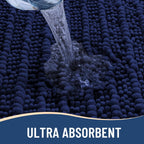 Arotive Luxury Chenille Bathroom Rug Mat, Extra Soft Thick Absorbent Shaggy Bath Rugs, Non-Slip Machine Wash Dry, Plush Bath Mats for Bathroom, Shower and Tub, 30x20, Navy