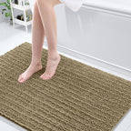 Arotive Luxury Chenille Bathroom Rug Mat, Extra Soft Thick Absorbent Shaggy Bath Rugs, Non-Slip Machine Wash Dry, Plush Bath Mats for Bathroom, Shower and Tub, 59x35, Camel