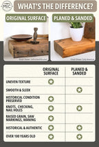 Modern Timber Craft Reclaimed Wood Fireplace Mantel Shelf | Solid Rustic American Barnwood with Steel Floating Shelf Brackets | 2.75" Thickness | 66" L x 5" D, Early American, Planed and Sanded