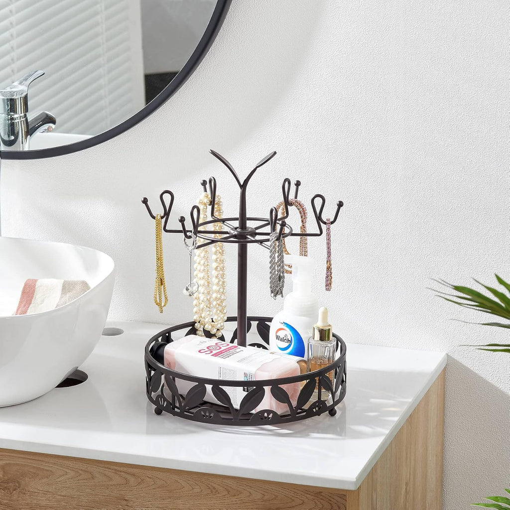 ALLCENER Mug Tree Countertop, Rotatable Mug Holder Stand with 6 Hooks for Coffee Bar Counter Cabinets and Kitchen Organizer