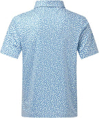 DEOLAX Mens Polo Shirts Fashion Print Mens Golf Shirt Dry Fit Mens Golf Polo Short Sleeve Quick Dry Funny Golf Shirt for Men