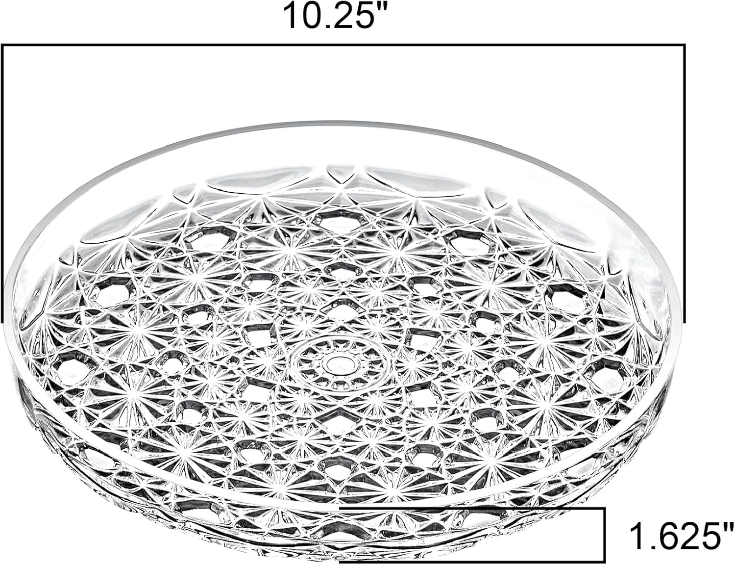 Amazing Abby - Luna - 2-Pack Acrylic Vanity Tray (10" Dia.), Plastic Bathroom Countertop Organizer, Round Coffee Table Tray, Clear Dish for Home Decor, Great for Makeup, Perfume, Jewelry, and More