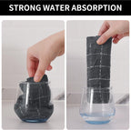 Homaxy 100% Cotton Terry Kitchen Towels(Grey, 13 x 28 inches), Checkered Designed, Soft and Super Absorbent Dish Towels, 4 Pack