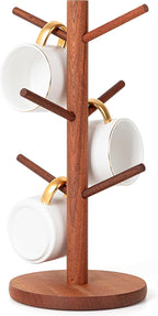 MyLifeUNIT Mug Holder Tree, Coffee Cup Holder with 6 Hooks (Reddish Brown)