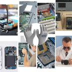 JDL ESD Work Gloves, Anti-Static Gloves for PC Building, Computer Installation & Repair, High Resistance Carbon Fiber Gloves, X-Large