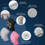 Leyndo 3 Pairs Volleyball Knee Pads for Kids Soft Breathable Non Slip Dance Knee Pads Collision Avoidance Knee Brace for Youth Girls Boys Dance Yoga Running Workout