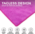 The Rag Company - All-Purpose Microfiber Terry Cleaning Towels - Commercial Grade, Highly Absorbent, Lint-Free, Streak-Free, Kitchens, Bathrooms, Offices, 300gsm, 12in x 12in, Lavender (12-Pack)
