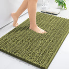 Arotive Luxury Chenille Bathroom Rug Mat, Extra Soft Thick Absorbent Shaggy Bath Rugs, Non-Slip Machine Wash Dry, Plush Bath Mats for Bathroom, Shower and Tub, 36x24, Willow Green