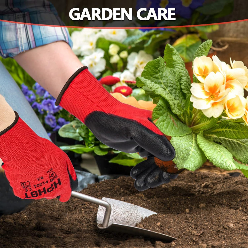 PU Coated Safety Work Gloves, 12 Pairs Work Gloves Mechanic Working Seamless Knit Glove with Polyurethane Coated Smooth