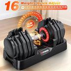 XDDIAS Adjustable Dumbbell Set of 2, 25/55/80LB Dumbbell Set-1Sec Adjustable Weights-5/10 in 1 Free Weights Dumbbells Set with Effortless Tray/No-Slip Handle-Compact Size for Women/Men at Home Gym