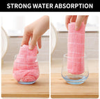 Homaxy 100% Cotton Terry Kitchen Dish Cloths, Ultra Soft and Absorbent Dish Towels for Kitchen, Suitable for Drying and Washing Dishes, 6 Pack, 12 x 12 Inches, Pink