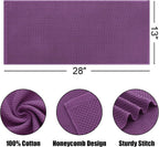 Kitinjoy 100% Cotton Waffle Weave Kitchen Towels, 4-Pack Super Soft and Absorbent Dish Towels for Drying Dishes, Kitchen Hand Towels, 13 in x 28 in, Violet