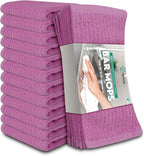 ZUPERIA Bar Mop Kitchen Towels - Pack of 12 (16" x19”) 100% Ring Spun Cotton - Dish Washcloths for Superb Cleaning and Less Lint - Highly Absorbent Dish Cloths and Dish Towels for Everyday use (Pink)