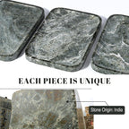 Koville Marble Tray, 12"x8" Natural Marble Vanity Tray for Countertop Bathroom Kitchen Dresser, Decorative Catchall Trays for Perfume Jewelry, Rectangular Stone Serving Tray(Green)