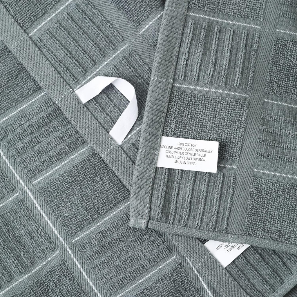 Glynniss Kitchen Towels and Dishcloths Set, Dish Towels and Dish Rags for Washing Dishes, for Cleaning Cooking Drying Pack of 8 (Grey)