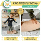 Balance Board - Wooden Wobble Board for Kids - Compact Balancing Trainer - Poplar Core - Eco-Coating - Sensory Motor Development - Core Strengthening - 17x12x3", Up to 480 lbs Capacity
