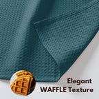 Native Fab Waffle 12 Pack Dish Cloths - 100% Cotton, Absorbent, Quick Drying, Washable Towels for Cleaning, Cooking - Ideal for Home, Restaurants, Bars & Multi Purpose Use - 12 x 12 inch - Teal Green