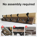 SKOLOO 30-Inch Wood Burnt Coat Rack Wall Mount with 5 Triple Hooks - Ideal for Family Entrances, Classrooms, and Pet Supplies Storage - Perfect Coat Hooks for Wall