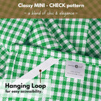 Native Fab Set of 12 Gingham Mini Check Kitchen Towels 16"x26" - Cotton Dish Towels - Soft Absorbent Hand Towels with Hanging Loop, Washcloths for Quick Drying, Cleaning - Green White