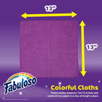 Fabuloso Microfiber Cleaning Cloths, Rainbow - Lint-Free, Scratch-Free Cleaning Cloths for Surfaces and Wood Furniture - Dustless Cloth for Bold and Bright Cleaning Experience, 24 Count