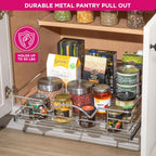 HOLDN’ STORAGE Heavy-Duty Premium Collection Pull Out Cabinet Organizer, Cabinet Drawer Slide Outs, Lifetime Limited Warranty - Basket Size 20" W x 21" D x 5" H, Anti-Rust Chrome Finish