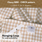 Native Fab Beige Gingham Kitchen Dish Towels 4 Pack 16"x26" - 100% Cotton Absorbent Plaid Tea Towels, Dish Cloths for Quick Drying, Reusable Dishcloth Set, Beige White