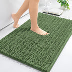 Arotive Luxury Chenille Bathroom Rug Mat, Extra Soft Thick Absorbent Shaggy Bath Rugs, Non-Slip Machine Wash Dry, Plush Bath Mats for Bathroom, Shower and Tub, 24x16, Olive Green
