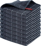 Homaxy 100% Cotton Terry Kitchen Dish Cloths, Ultra Soft and Absorbent Dish Towels for Kitchen, Suitable for Drying and Washing Dishes, 8 Pack, 12 x 12 Inches, Dark Grey