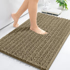 Arotive Luxury Chenille Bathroom Rug Mat, Extra Soft Thick Absorbent Shaggy Bath Rugs, Non-Slip Machine Wash Dry, Plush Bath Mats for Bathroom, Shower and Tub, 36x24, Camel