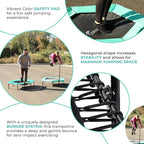 Upper Bounce Mini Workout Trampoline with Adjustable T-Shaped Handrail – Hexagonal Rebounder Trampoline for Kids & Adults – Fitness & Recreational Trampolines, Supports up to 220 lbs.