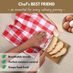 Native Fab 12-Pack Kitchen Towel with Hanging Loop 16x26 inches, Cotton Buffalo Check Kitchen Towels for Cleaning Drying, Washcloths Soft & Absorbent Cloth Rags, Bar Towel, Dish Cloth, Red