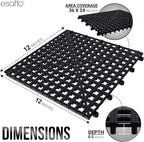 Esatto 6 Pack Interlocking Shelf Mats 12″, Black – for Spills, Clean Bars, Stain Protection, and an Anti-Slip Surface