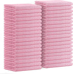 Avalon Towels Microfiber Cleaning Cloths (Value Pack of 36) Size 16" x 16", Highly Absorbent Cleaning Rags, Lint Free Cleaning Towels, Reusable and Washable, Microfiber Towels for Cars (Pink)