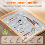 Expandable Large Silverware Organizer - BPA-Free Food-Safe Kitchen Utensil Drawer Organizer, Adjustable 4-7 Deeper Slots Cutlery Tray for Forks Knives, Kitchen Organizers and Storage Solution